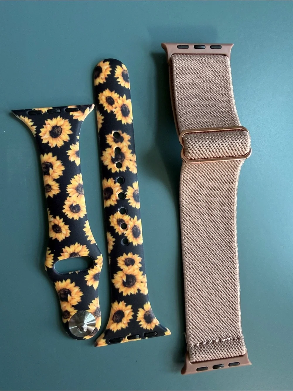 Sunflower Silicone Watch Band & Rose Gold Mesh Loop
